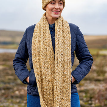 Ainsley Textured Hat & Cable Scarf By Sarah Hatton in West Yorkshire Spinners - WYS1000267 - Downloadable PDF