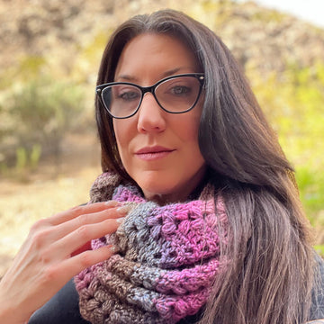 Pied Bobble Infinity Scarf