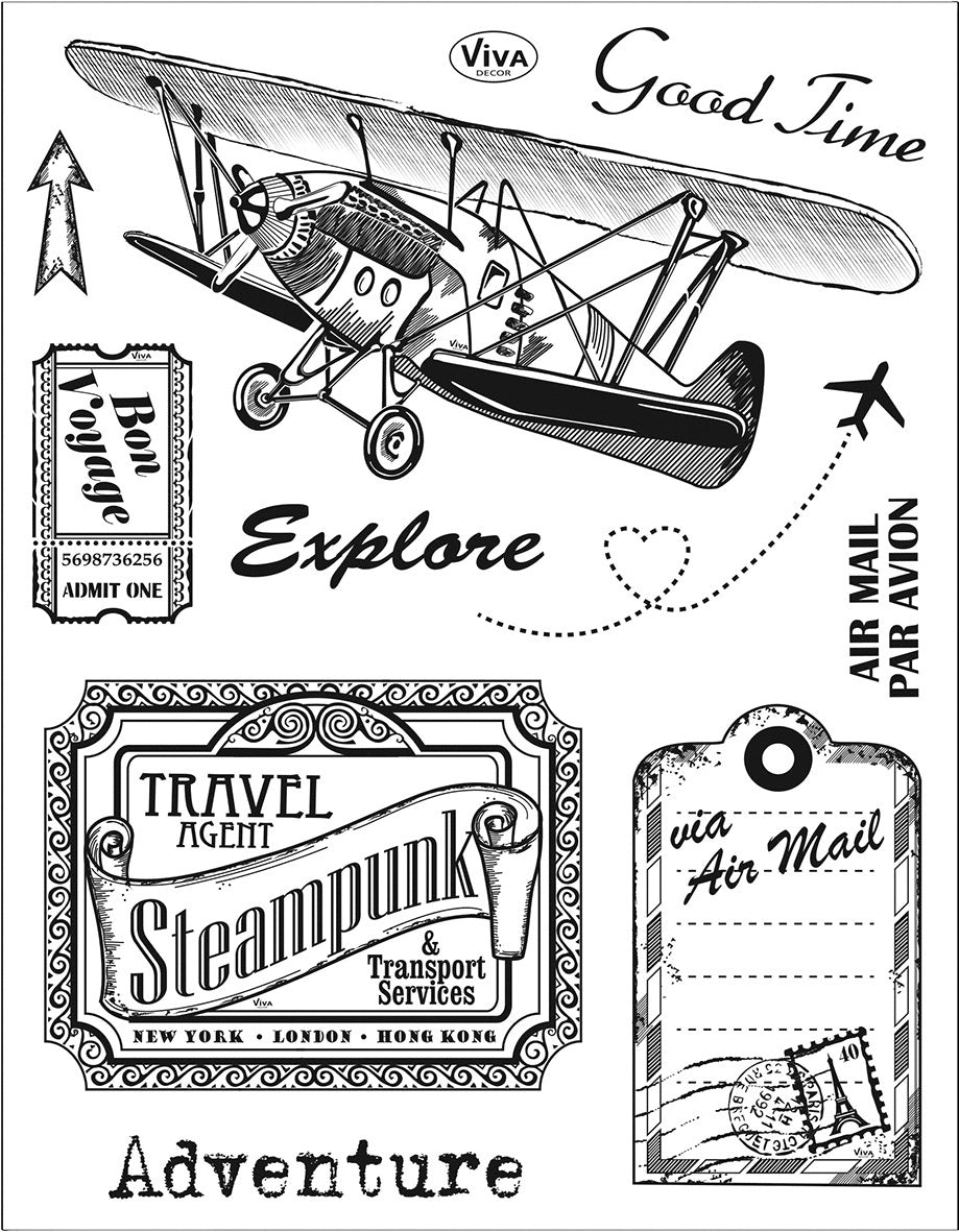 Viva Decor Clear Stamp Set 14cmX18cm - Adventure