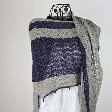 Asymmetrical Lace Triangle Shawl Knitting Pattern – PDF