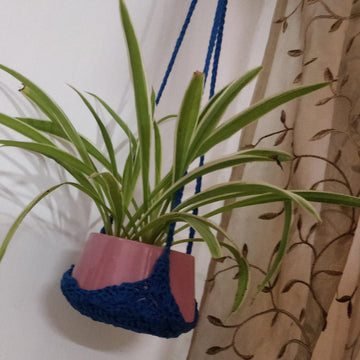 Crochet Plant Hanger Pattern Beginner Hanging Pot Holder DIY Easy Indoor Plant Holder Crochet Handmade Home Decor Pattern Macrame Style Look