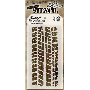 Stampers Anonymous Tim Holtz Layered Stencil 4.125"X8.5" - Treads