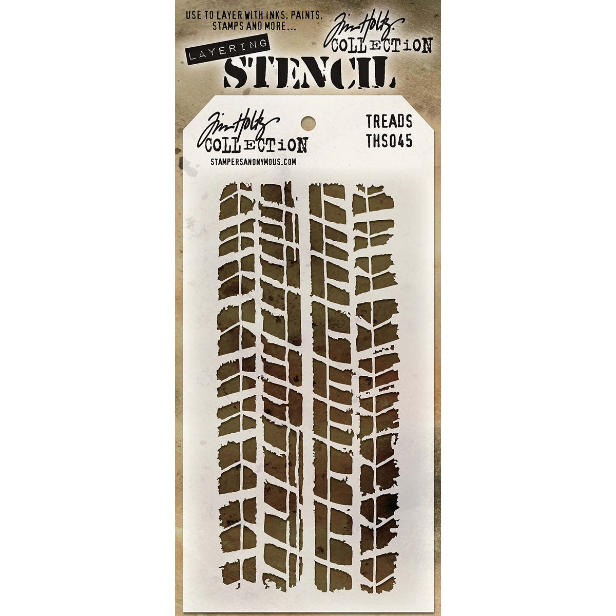 Stampers Anonymous Tim Holtz Layered Stencil 4.125"X8.5" - Treads