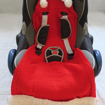 Santa Hooded Baby Car Seat Blanket & Toy