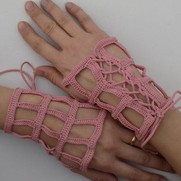 Romantic Lace Fingerless Gloves Crochet Pattern