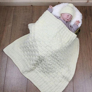 Aran Hat & Blanket Knitting Pattern #163