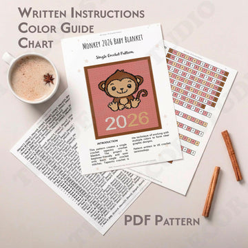 Monkey 2026 Baby Blanket Single Crochet Pattern