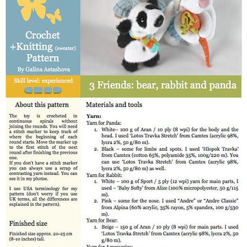 056 3 Friends: Rabbit, Bear, Panda toys