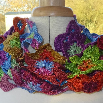 Starflower crochet scarf