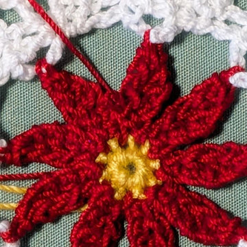 Poinsettia Wreath Christmas Ornament