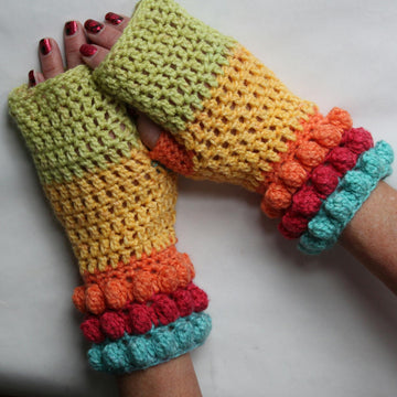 Popcorn Bobbles Fingerless Gloves