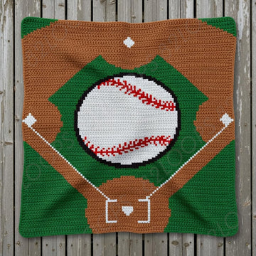 Baseball Baby Blanket SINGLE CROCHET Pattern