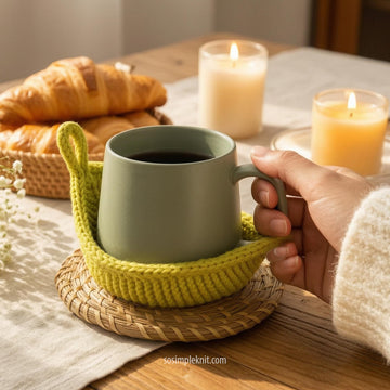 Knitted Leaf Coaster Pattern