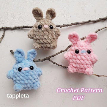 Baby bunny crochet pattern pdf, Plush bunny pocket toy handmade, Amigurumi rabbit keychain, Easter day gift for kids, Easter crochet pattern