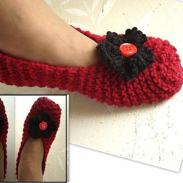 675 BASIC BEGINNER KNIT SLIPPERS AND FLOWER