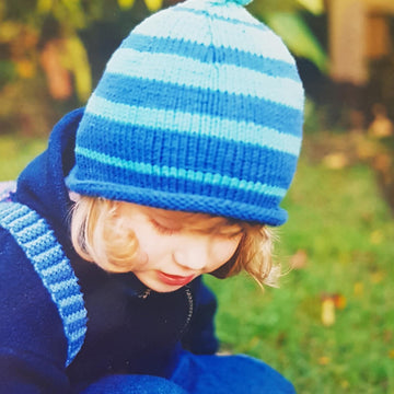 Striped Knotted Beanie