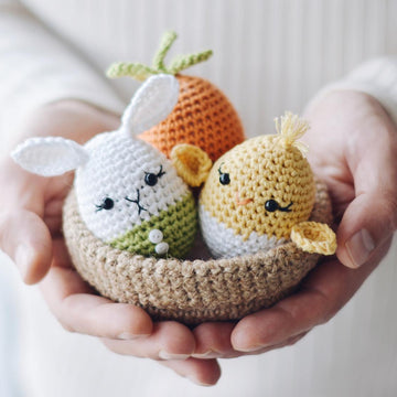 Easter Eggs and Jute Basket