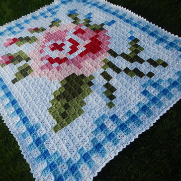 La Vie en Rose Afghan with Border