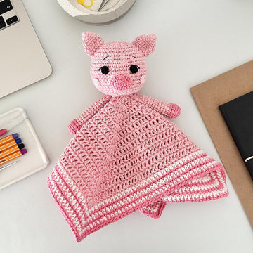 Pig Baby Lovey Blanket & Rattle Crochet Pattern PDF – Cute Stuffed Toy Tutorial