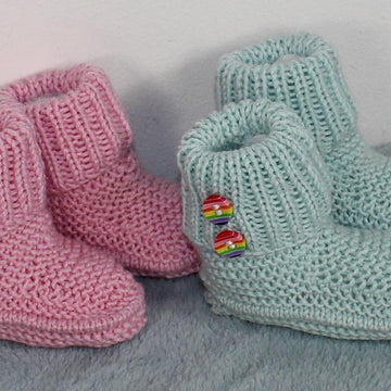 Baby Simple 2 Button Circular Booties