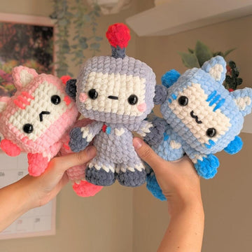 Crochet Robot and Robot Cat