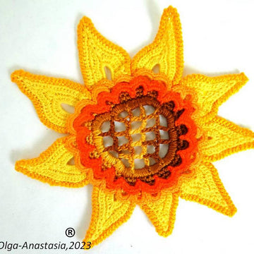 Bouquet with crochet sunflowers