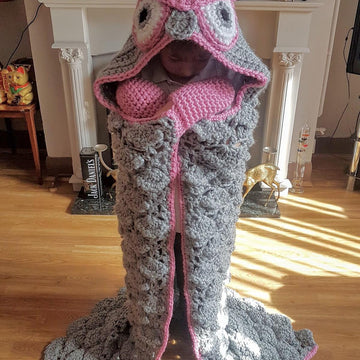 2in1 Woodland Owl Hooded Blanket Crochet Pattern