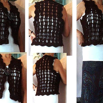 704 CROCHET SHRUG VEST, women and teens