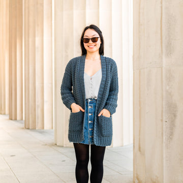 Midnight Waffle Cardigan