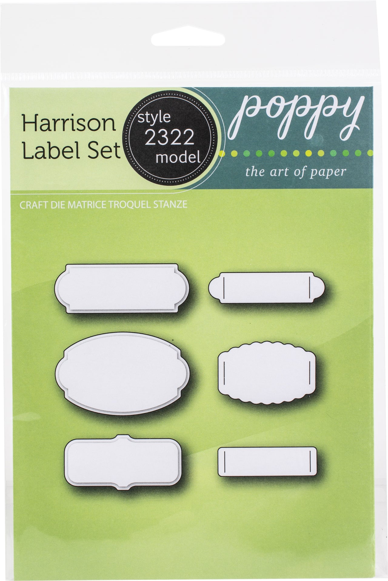 Memory Box Poppystamps Metal Dies - Harrison Label Set