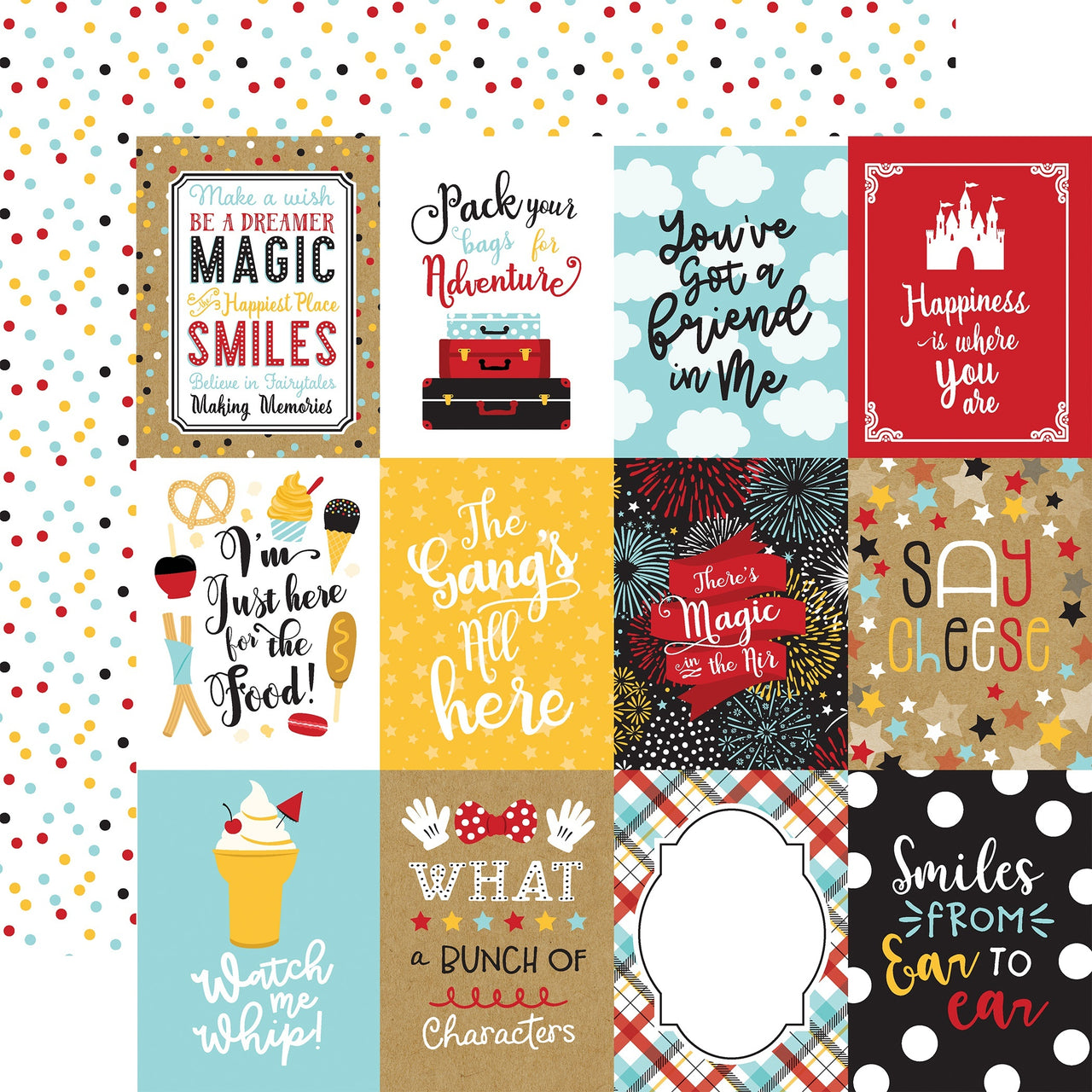 Echo Park Paper Remember The Magic Double-Sided Cardstock 12"X12" 25/Pkg - 3"X4" Journaling Cards
