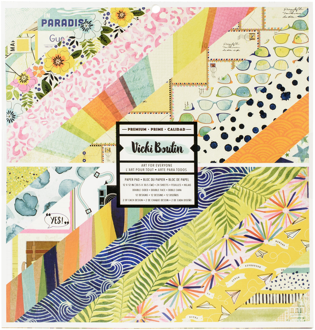 American Crafts Double-Sided Paper Pad 12"X12" 24/Pkg - Vicki Boutin Let's Wander