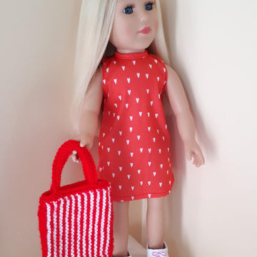 Red and White Bag for Doll