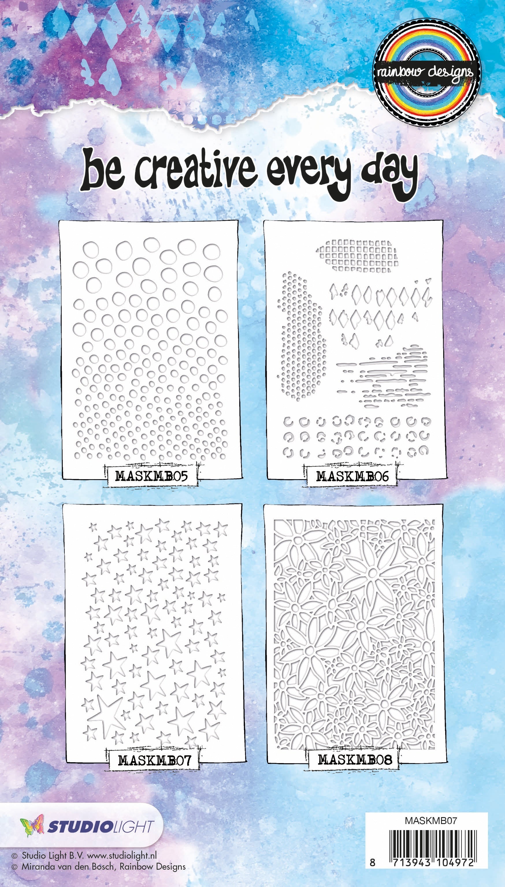 Studio Light Mixed Media Rainbow Designs Stencils - 546136