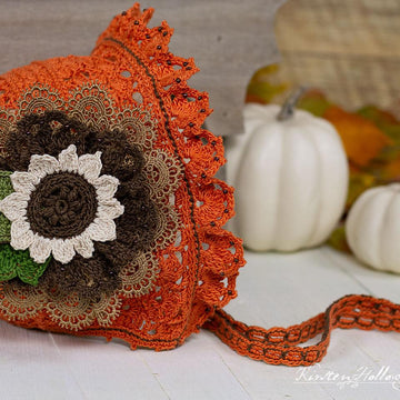 Pumpkin Spice Lace Baby Bonnet