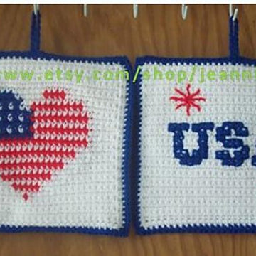 Patriotic Heart Pot Holder