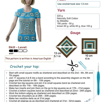 Size S off shoulder turquoise crochet top for women