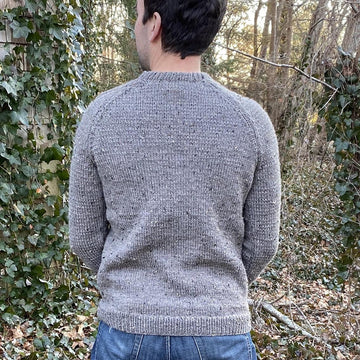 Button Shoulder Raglan Pullover Sweater