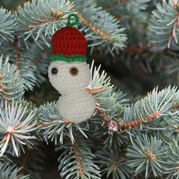 Arctic No Nose Snowman Ornament