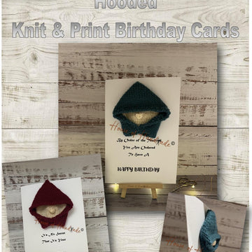 Hooded Knit and Print Knitting Pattern Make Your Own Card PDF Instant Download