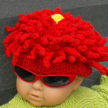Baby Red Dahlia Beanie Hat