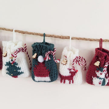 Santa Sacks Advent Calendar Garland