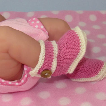 Just For Preemies - Premature Baby 4 Ply Bumper Booties and Beanie