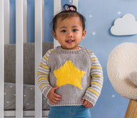 Star Knit Baby Pullover in Bernat Bundle Up - Downloadable PDF