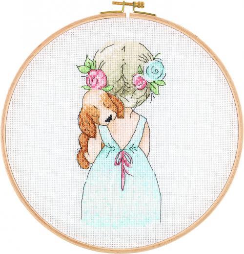 Creative World of Crafts Sleeping Puppy Cross Stitch Kit - 26cm Diameter