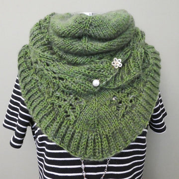 HALO Triangle Silk Lace & Brioche Shawl Wrap
