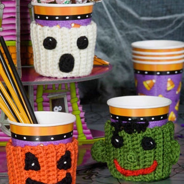 Spooky Cup Cozies in Red Heart Soft Solids - LW3255