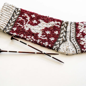 Prancing Deer Knit Stocking