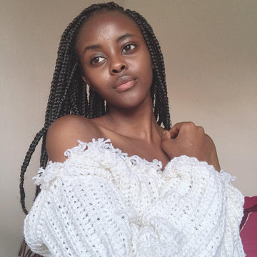 Ribbed offshoulder sweater