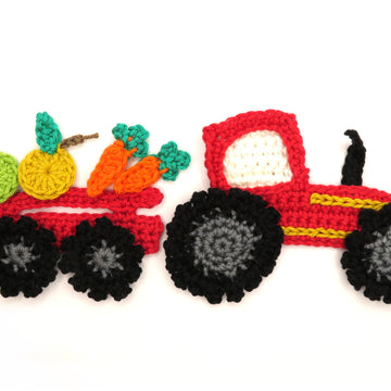 Crochet Pattern - Instant PDF Download - Tractor crochet Applique Pattern